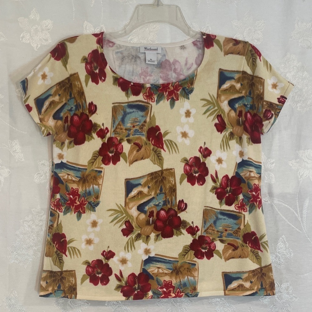 VINTAGE Westbound XL Pit to Pit 21" Knit Top Vintage COTTON knit Sweater Preworn